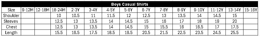 Size Chart