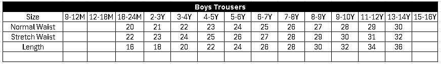 Size Chart