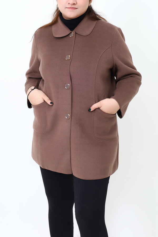 Women Light Brown Casual Coat