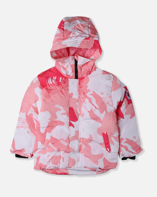 Gilrs Camo Peach Jacket With Hood