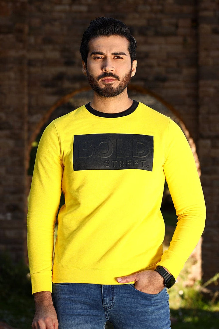 Bold Street Store -  Yellow Graphic Printed Sweat Shirt