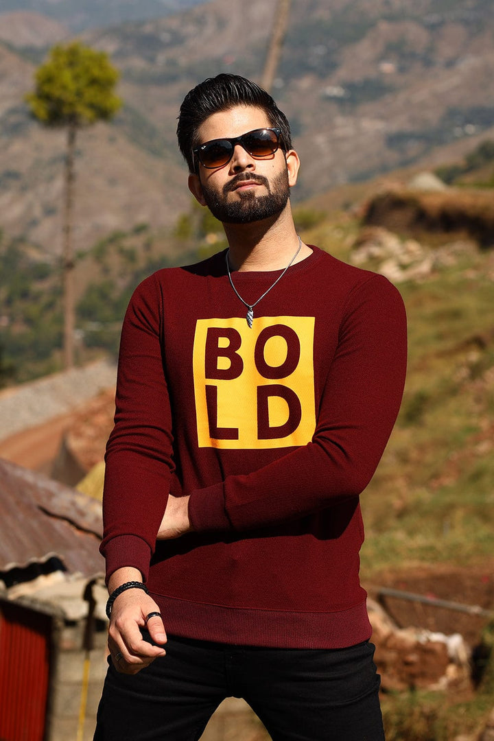 Bold Street Store -  Maroon Sweat Shirt with BoldStreet Printing