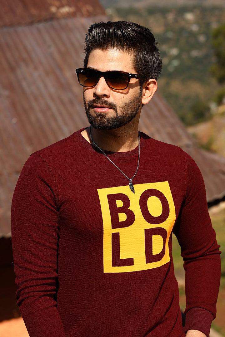 Bold Street Store -  Maroon Sweat Shirt with BoldStreet Printing