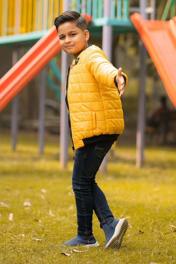 Bold Street Store -  Yellow Puffer Jacket with Black Rib