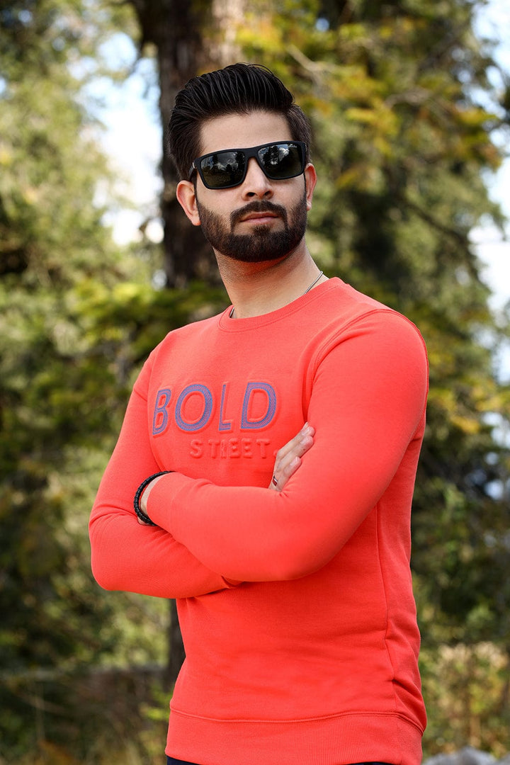 Bold Street Store -  Orange Sweat Shirt with Embossed Bold Street Logo