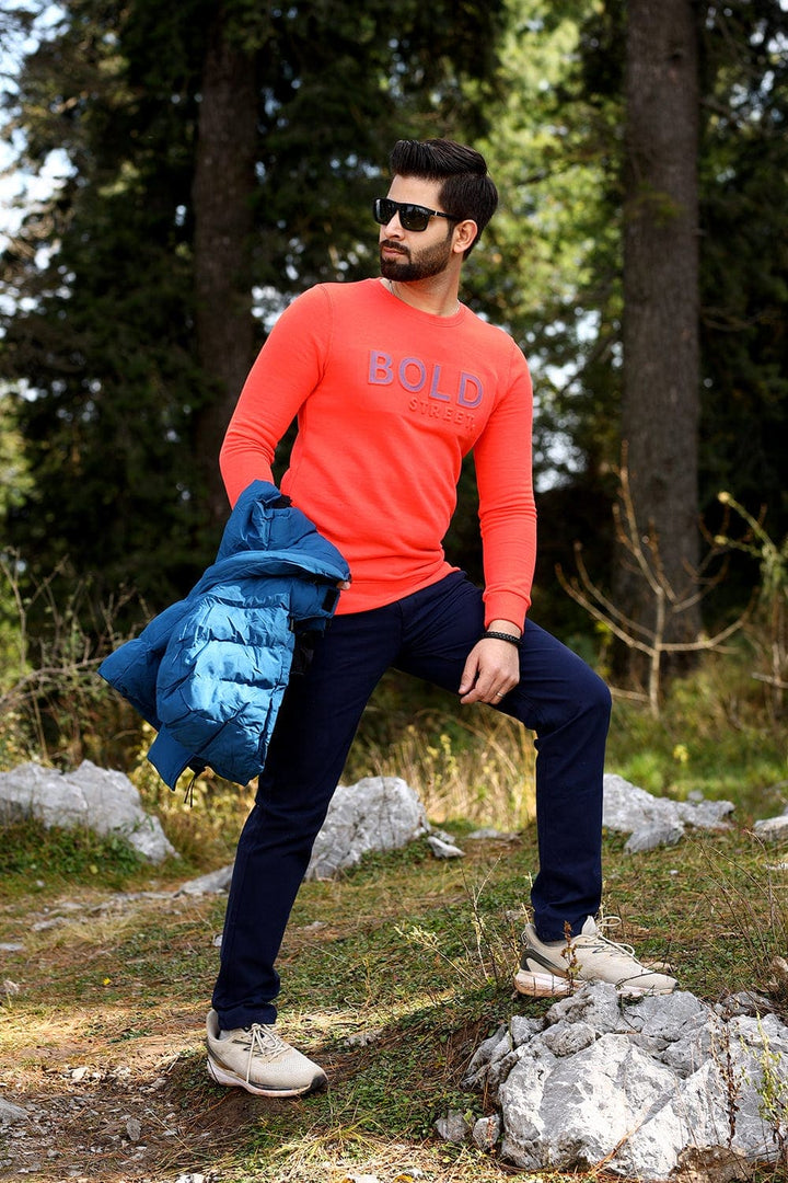 Bold Street Store -  Orange Sweat Shirt with Embossed Bold Street Logo