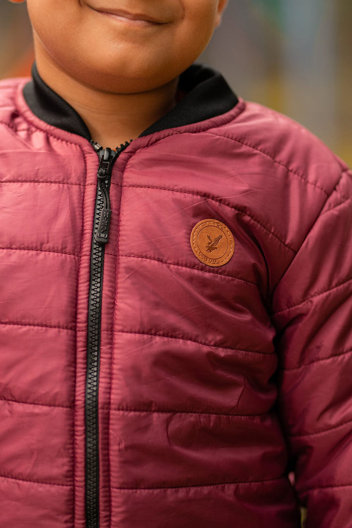 Bold Street Store -  Maroon Puffer Jacket with Black Rib