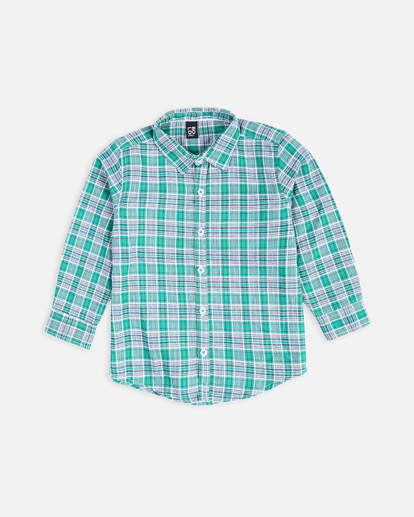 Boys Green Check Causal Shirt