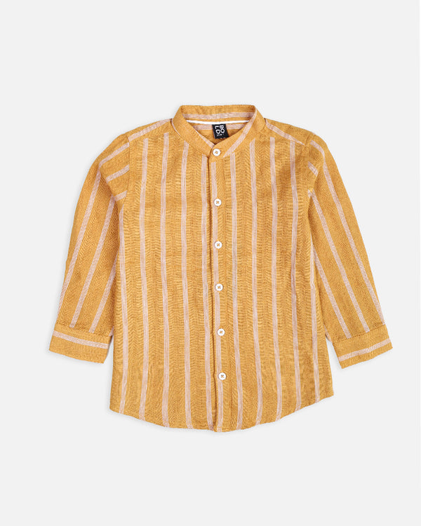 Boys Mustard Lining Causal Shirt