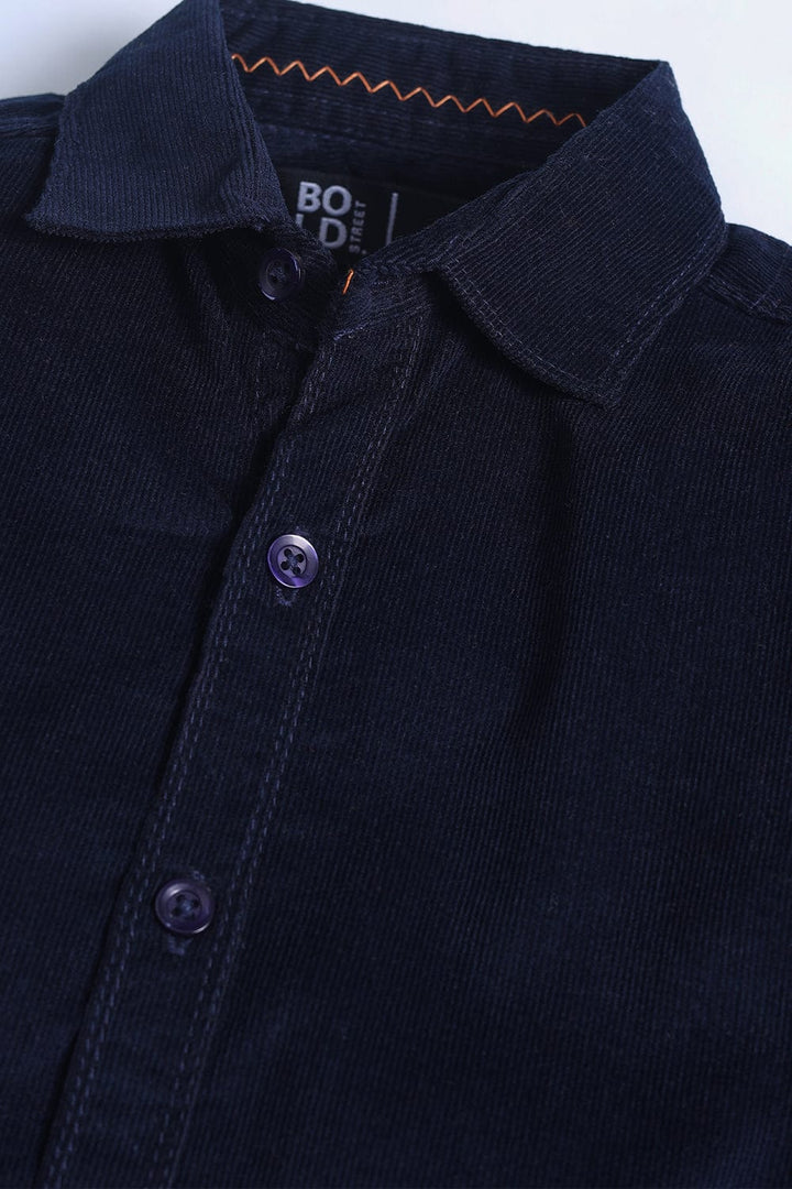 Bold Street Store -  Navy Corduroy Casual Shirt