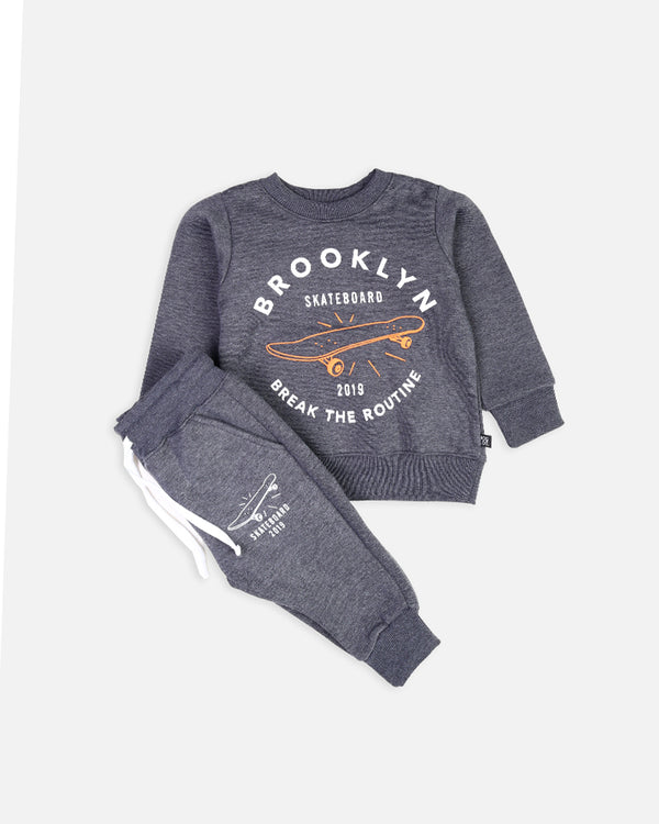 Boys Brooklyn Skateboard Printed Track Suit