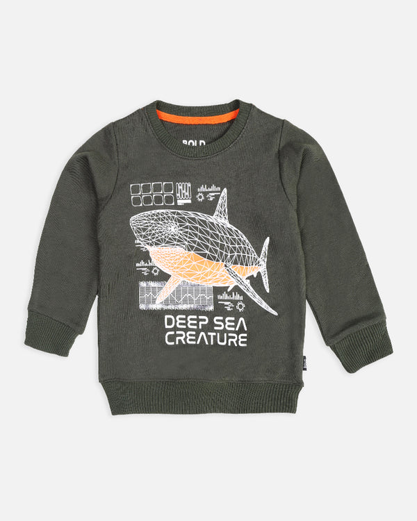 Boys Deep Sea Creature Printed Sweat Shirt