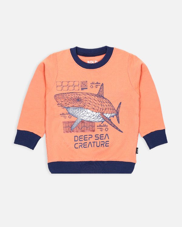 Boys Deep Sea Craeture Printed Sweat Shirt