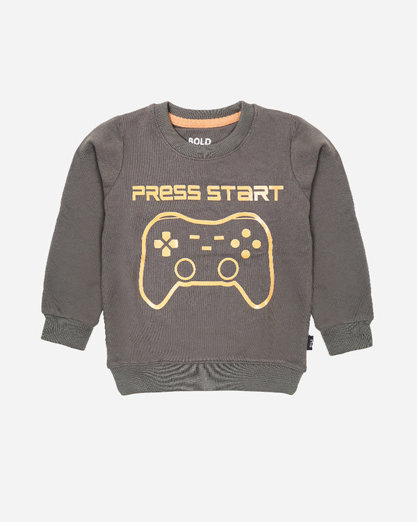 Boys Press Start Printed Sweat Shirt