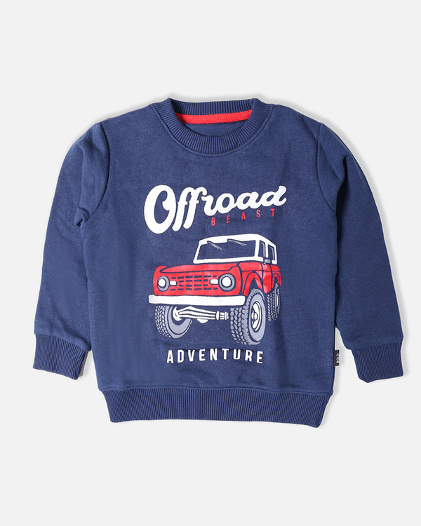 Boys Off Road Printed Navy Sweat Shirt