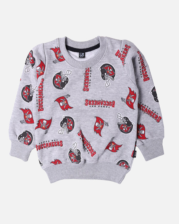 Boys Grey Buccaneers Printed Sweat Shirt