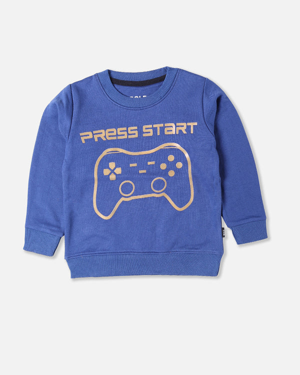 Boys Press Start Printed Sweat Shirt