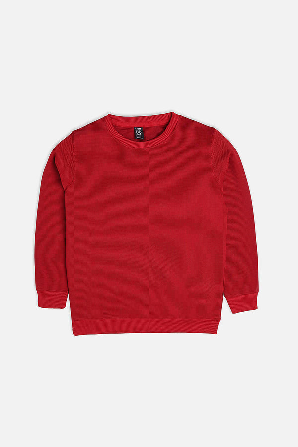 Boys Red Thermal Sweat Shirt