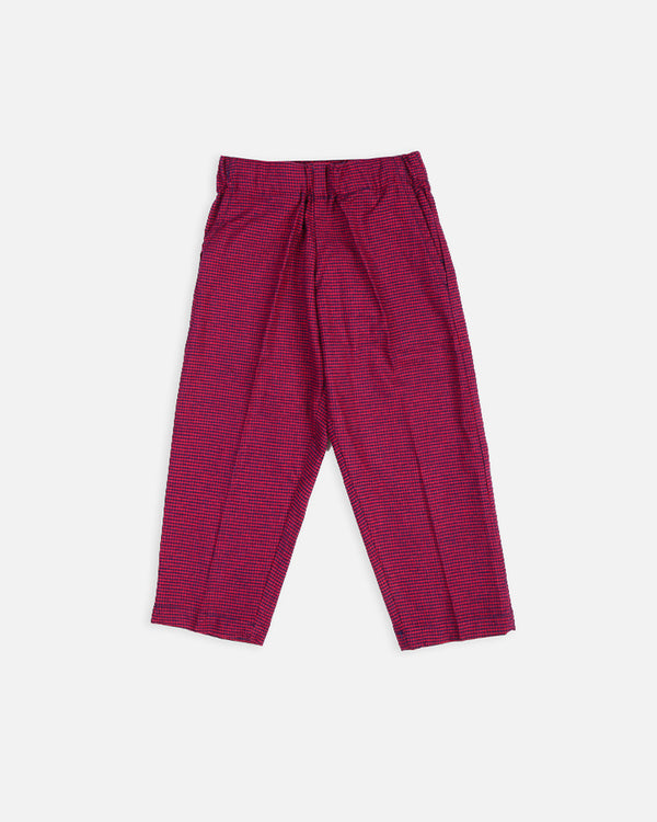 Boys Check Printed Cotton Trouser