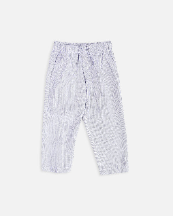 Boys White Cotton Trouser