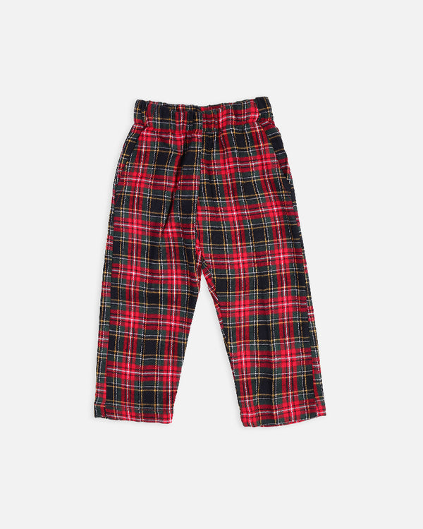 Boys Check Printed Cotton Trouser