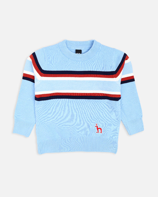 Boys Sky Blue Striper Sweater