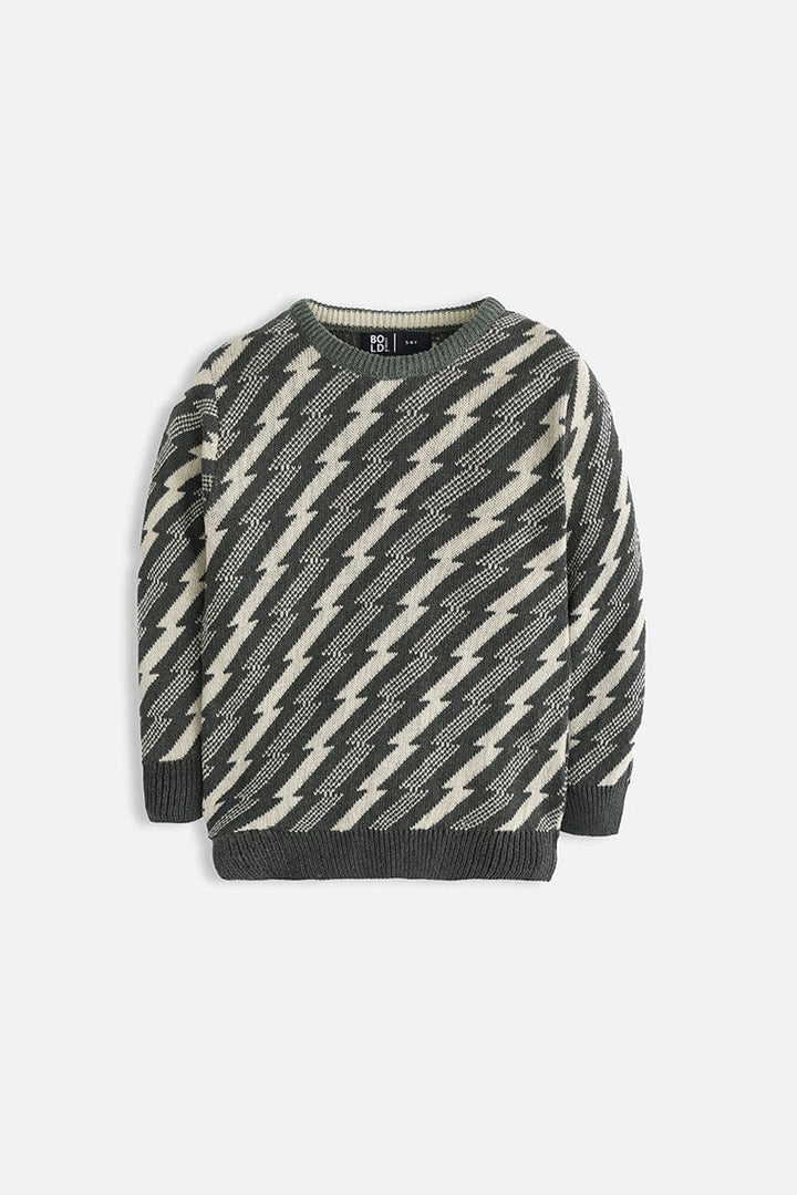 Bold Street Store -  Olive Printed Sweater