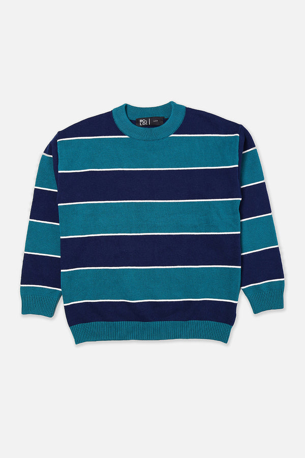 Boys Teal And Navy Striper