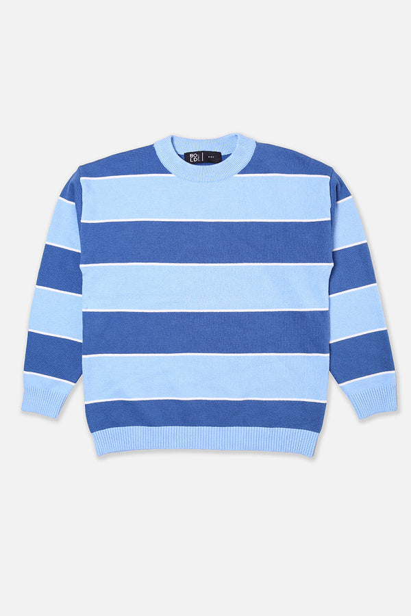 Boys Sky Blue Striper Sweater