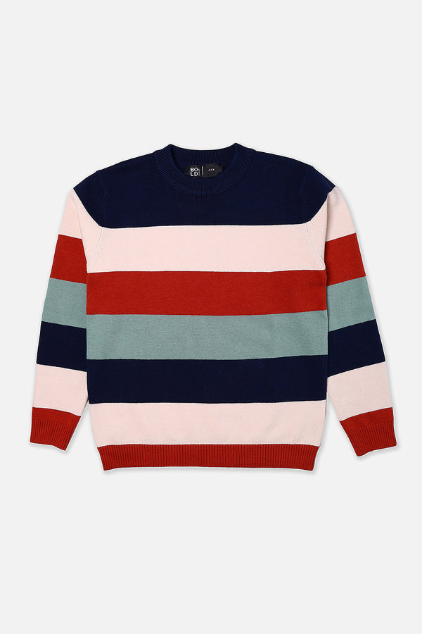 Boys Multi Striper Sweater