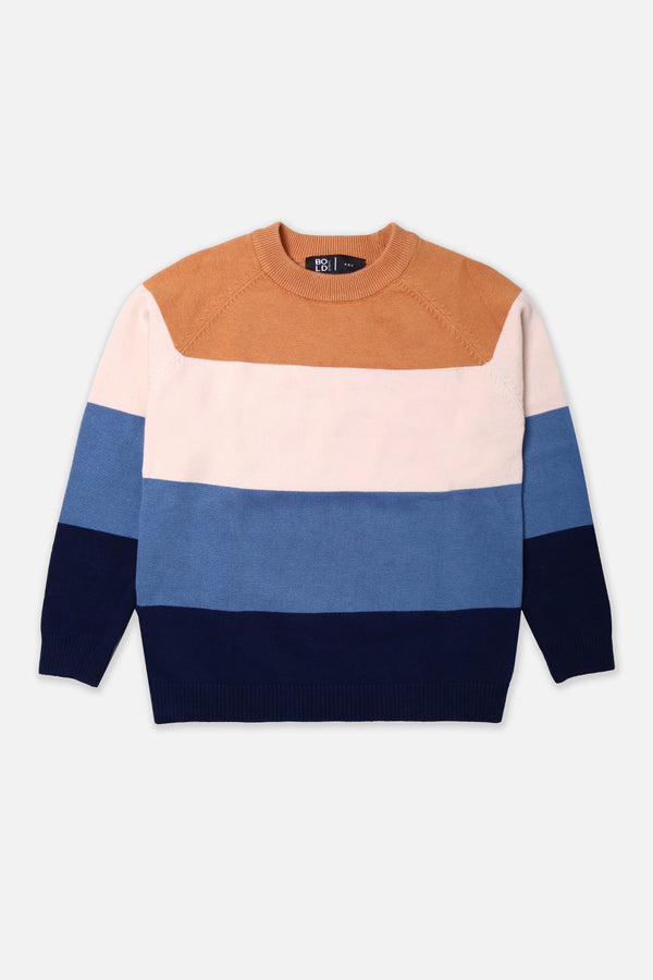 Boys Light Brown Striper Sweater