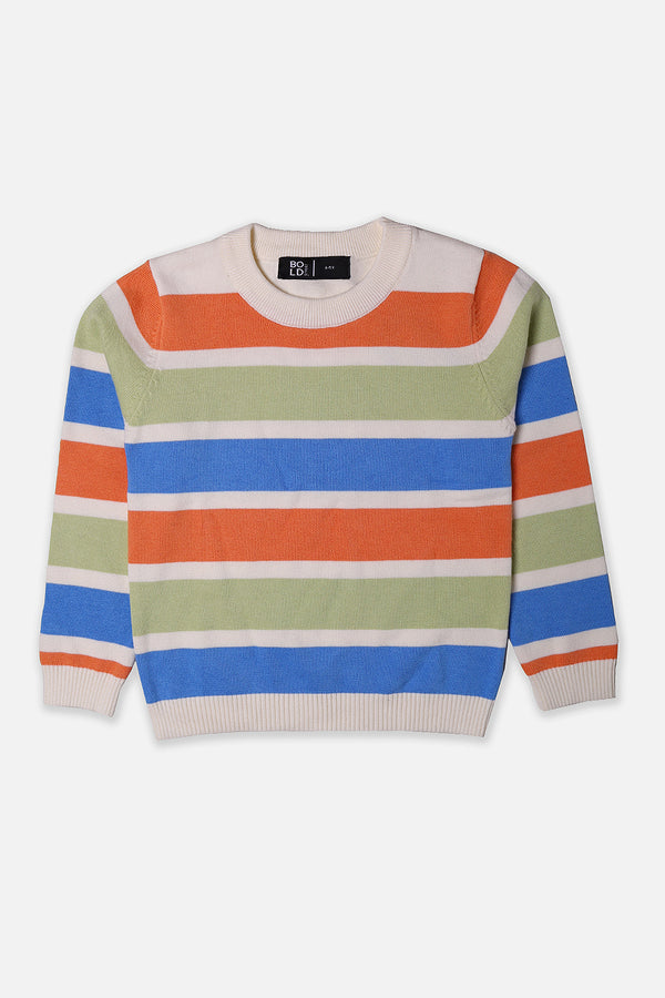 Boys Multi Striper Sweater