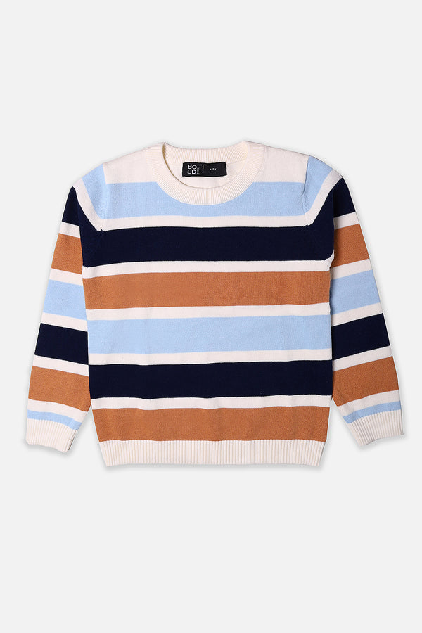 Boys Multi Striper Sweater