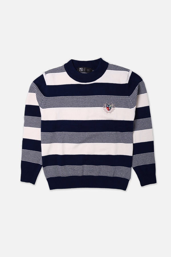 Boys Off White Striper Sweater