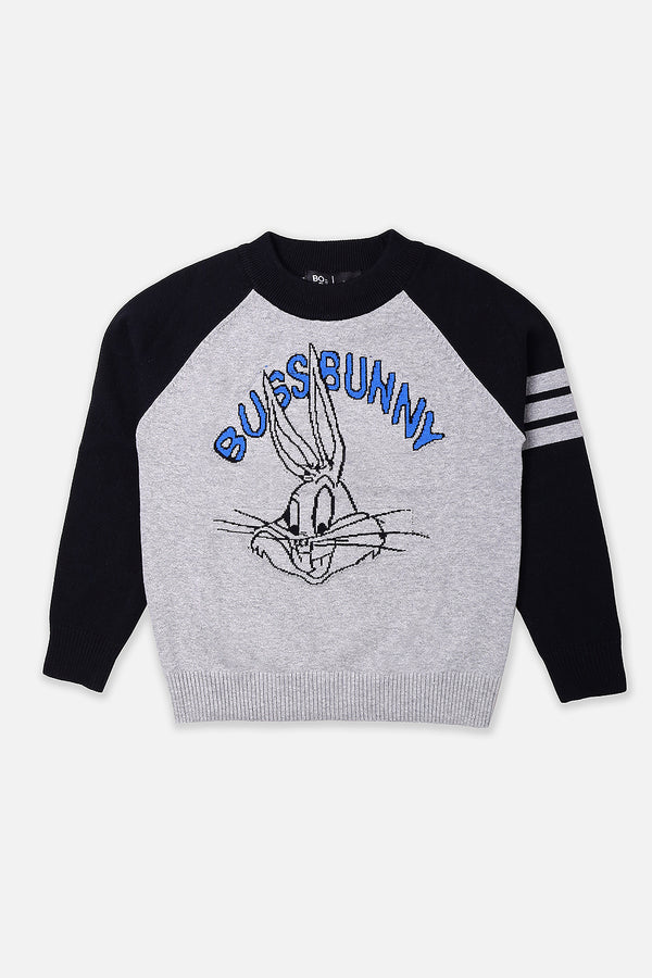 Girls Grey Bugs Bunny Sweater