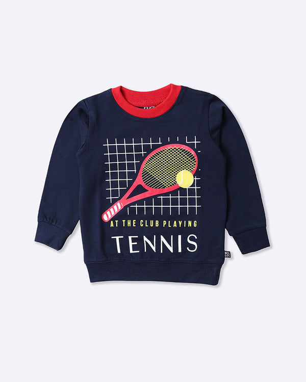 Boys Tennis Ball Printed Sweat Shirt