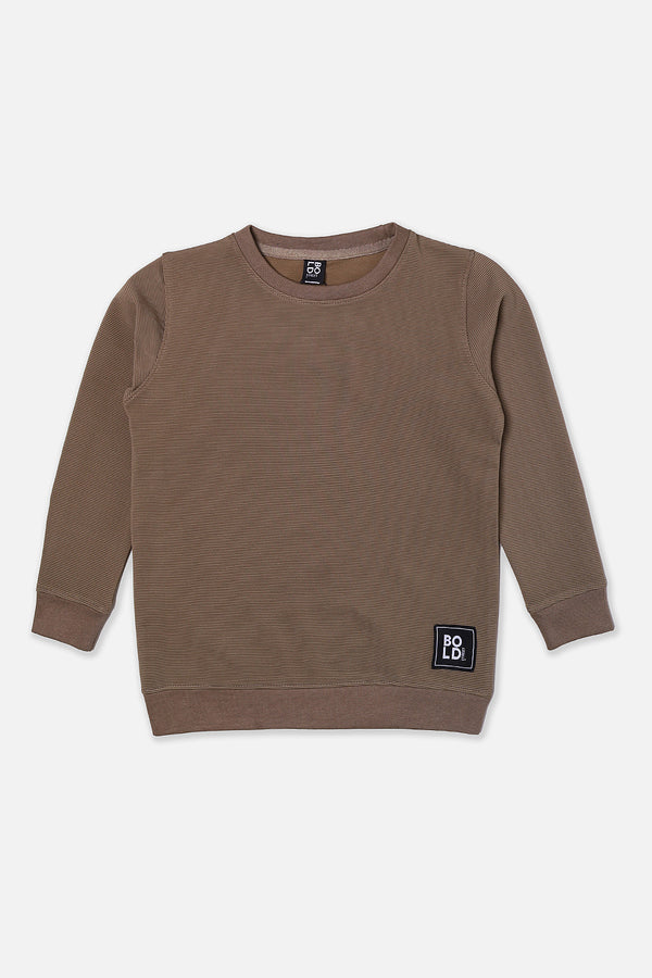 Boys Olive Thermal Sweat Shirt