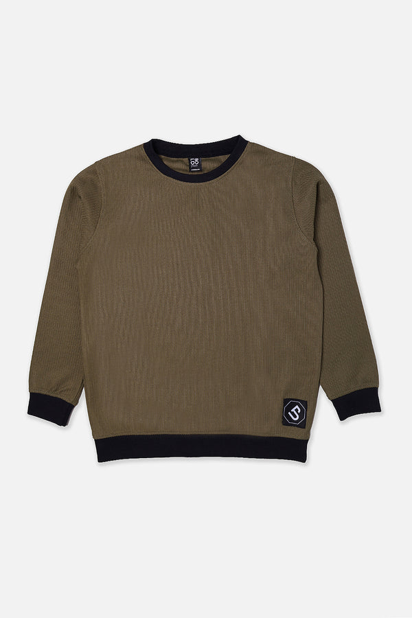 Boys Green Thermal Sweat Shirt