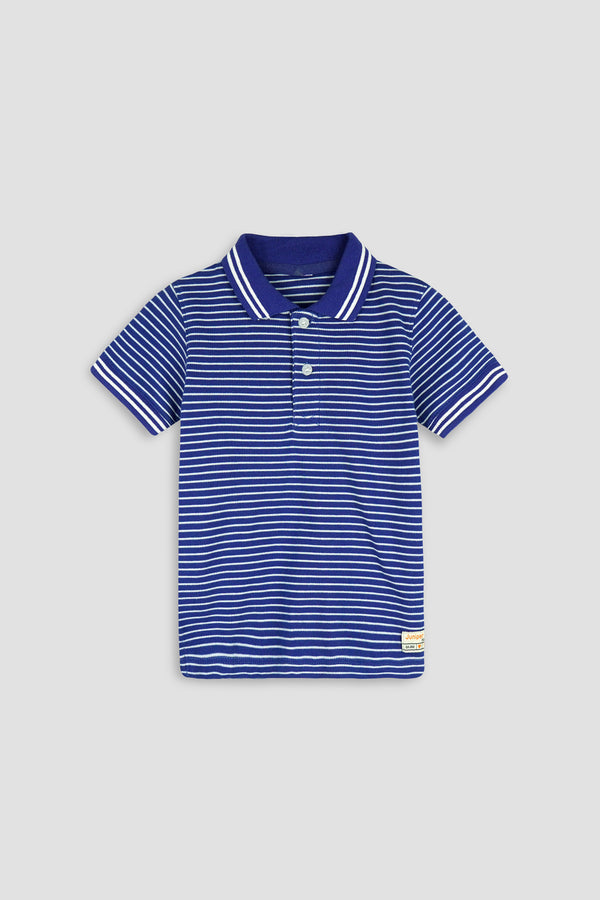 Royal Blue Boys Polo Yarn Dyed - Pique Fabric