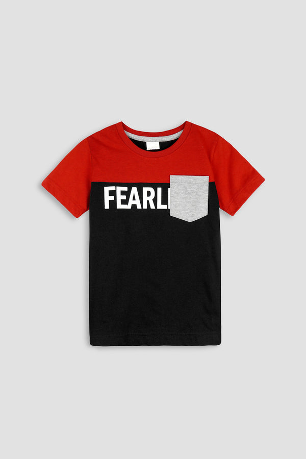 T Shirt for Boys With Grey Pocket Shirt Balck Fearll