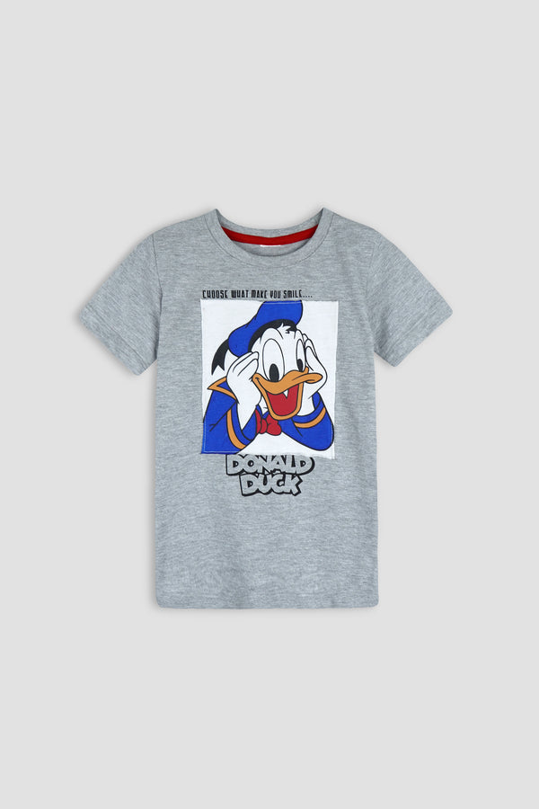 Grey T Shirt for Boys with t shirt Dpnald Duck