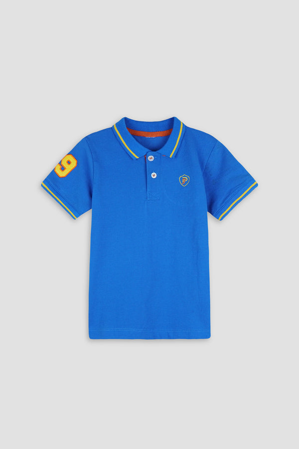 Sky blue Polo Shirt for Boys Pique Fabric