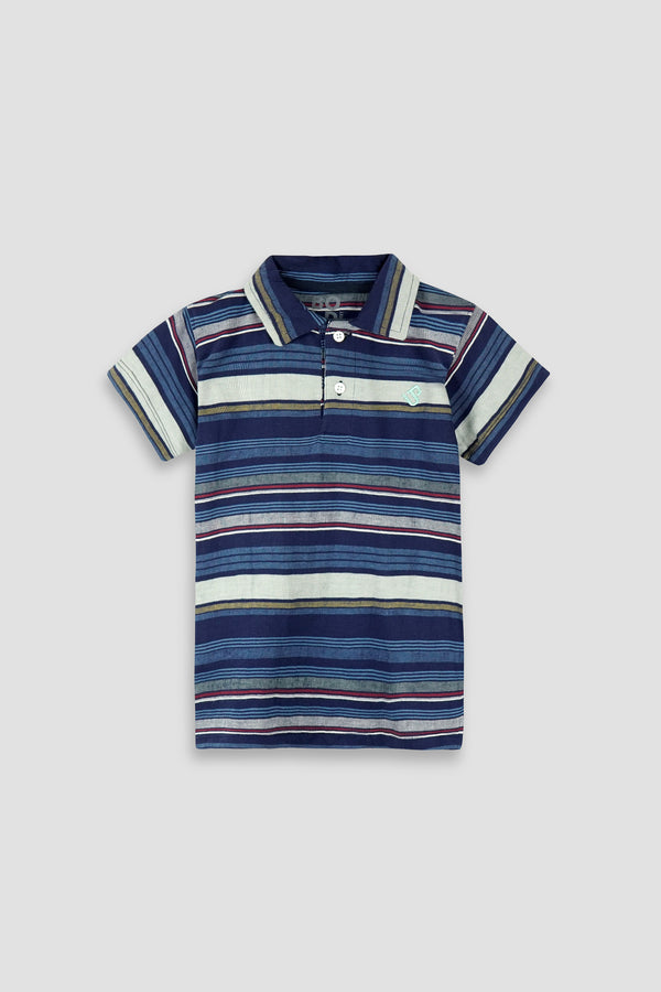 Teal Yarnd Dayed Polo Emb Logo Shirt