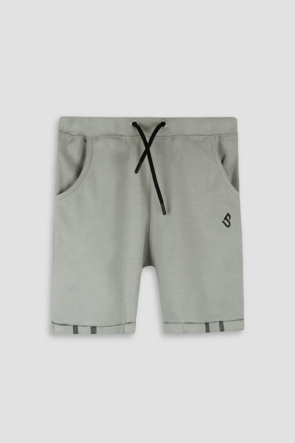 Light Gary Embroided Boys Short