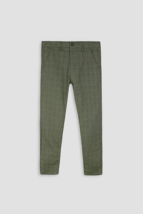 MEN COTTON FASHION BROWN CHECK PENT