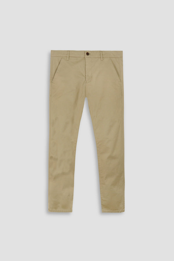 Men Khaki Cotton Chino Pent