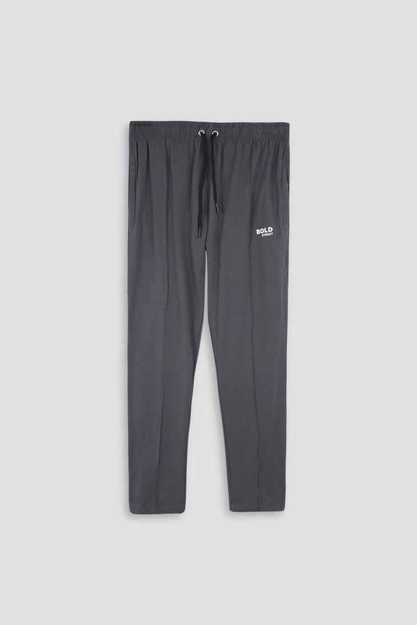 Men Charcoal Plain Trouser