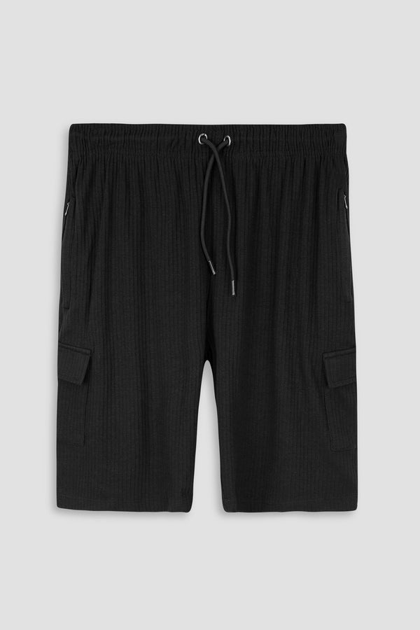 Men Black Self Lining Shorts