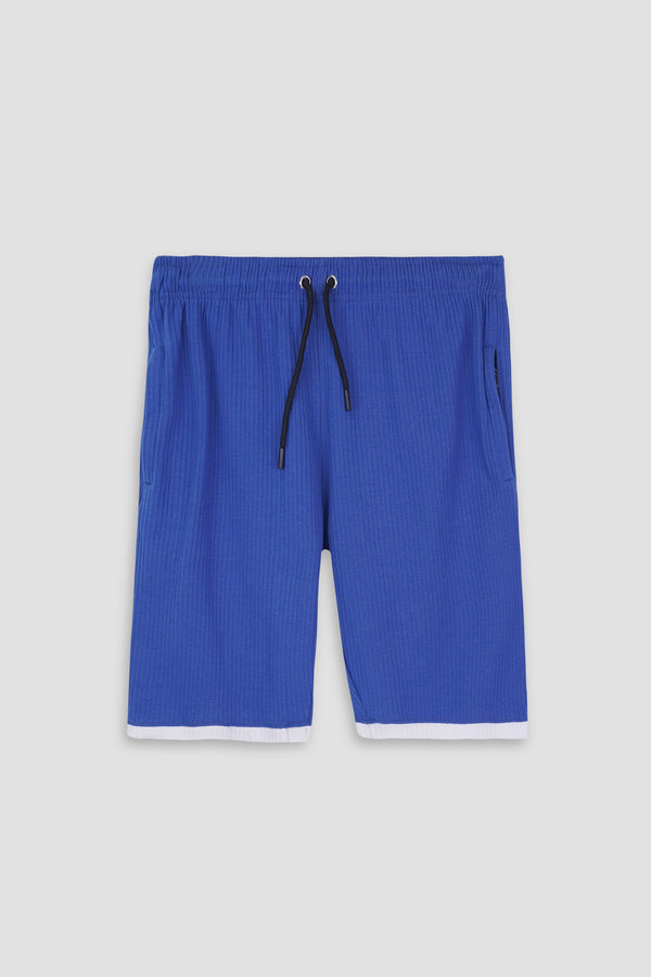 Men Blue Shorts Self Lining