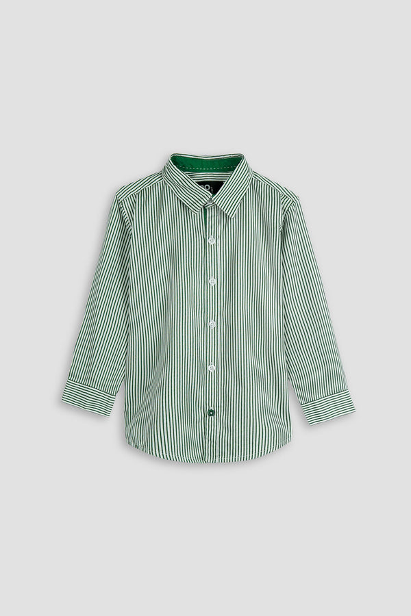 Green Lining Check Casual Shirt for Boys - Lining Check Fabric